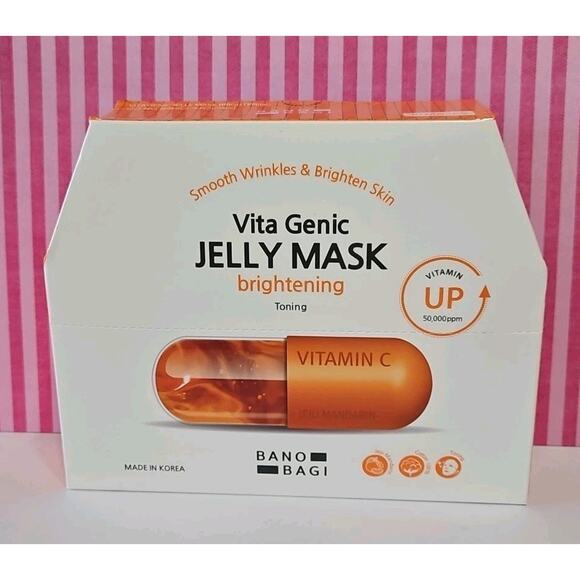 Bano Bagi Face Mask Vita Genic Jelly Face Mask Brightening 1 Box 10 Sheets - Picture 1 of 2